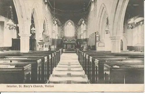 PC44945 Innenraum. St. Marys Kirche. Welton. T.G.H. 1906