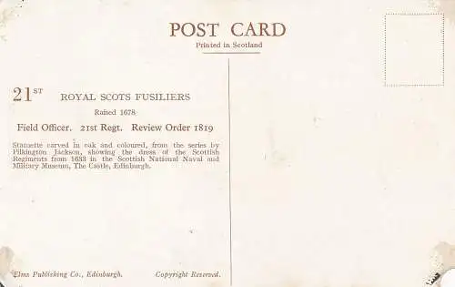 PC45561 Royal Scots Füsiliers. Außendienstler. Elms Verlag