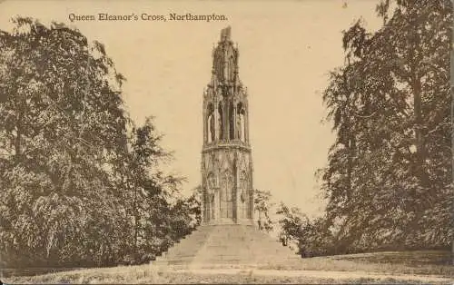 PC45442 Queen Eleanors Cross. Northampton. A. H. Smith. 1916