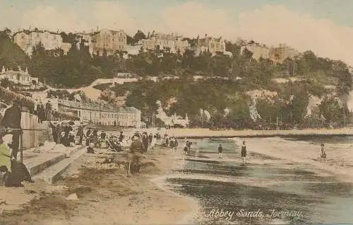 PC45517 Top Abbey Sands. Torquay. W.C. Edward