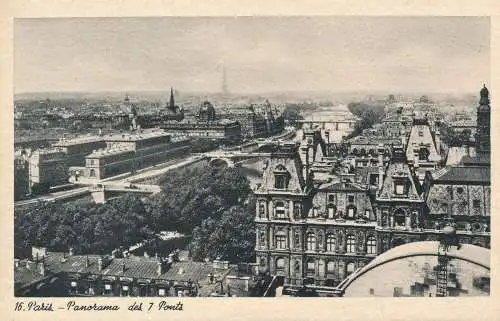 PC45946 Paris. Panorama der 7 Brücken. Kunst und Technik