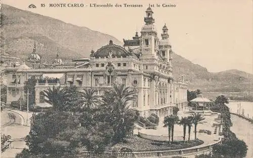 PC46216 Monte Carlo. Die Terrassen-Sets und das Casino. Photomechanik