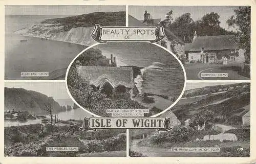 PC45498 Beauty Spots of Isle of Wight. Multi-View. 1955