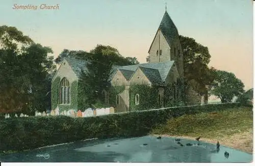 PC45298 Sompting Church. Valentinstag. 1912