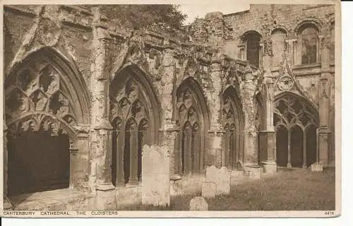 PC45353 Kathedrale von Canterbury. Die Kreuzgänge. Photochrom. Nr. 4416