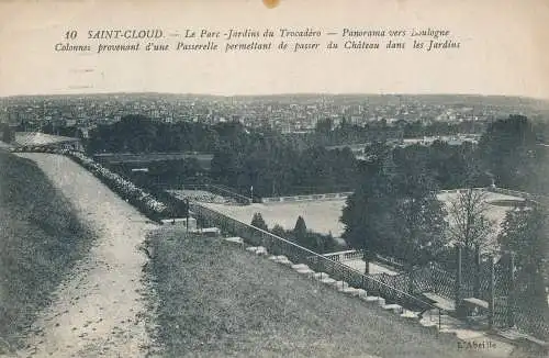 PC46276 Saint Cloud. Der Gartenpark Trocadero. Panorama nach Boulogne. L Abe