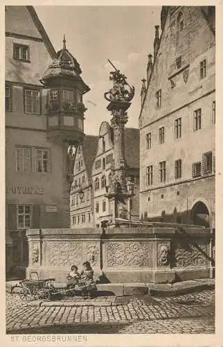 PC46272 St. Georgsbrunnen. Rothenburg o. T. Ernst Geissendorfer. B. Hopkins