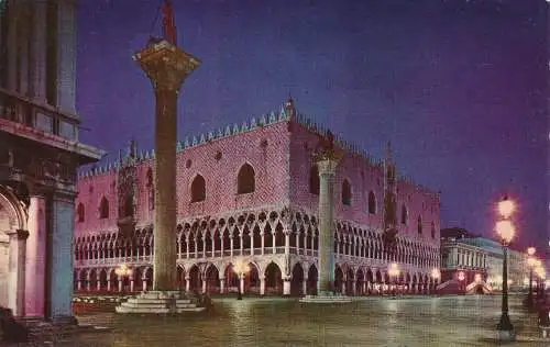 PC45953 Venedig. Der Herzogspalast bei Nacht