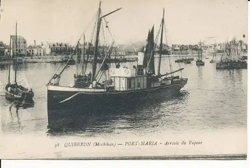 PC46976 Quiberon. Morbihan. Port Maria. Ankunft des Dampfes. Hochzeit