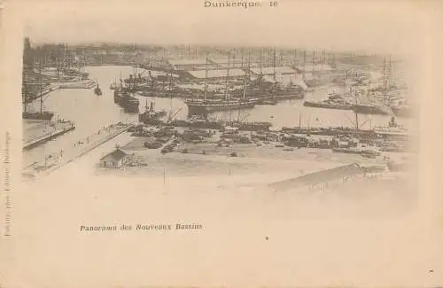 PC46441 Dünkirchen. Panorama der neuen Becken. 1902. B. Hopkins