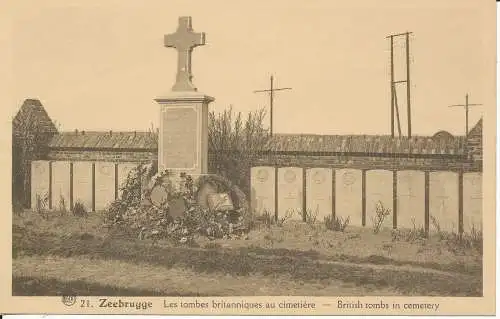 PC47091 Zeebrügge. Britische Gräber auf dem Friedhof. A. Dohmen. Albert