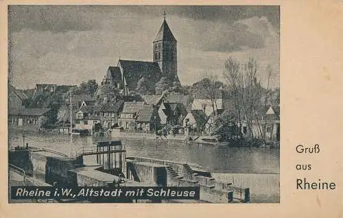 PC45813 Gruss aus Rheine. Altstadt mit Schleuse