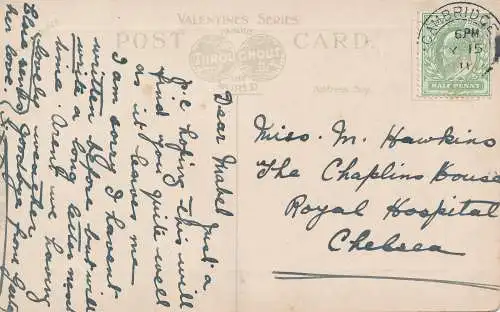 PC45545 Kings Parade. Cambridge. Valentinstag. 1911