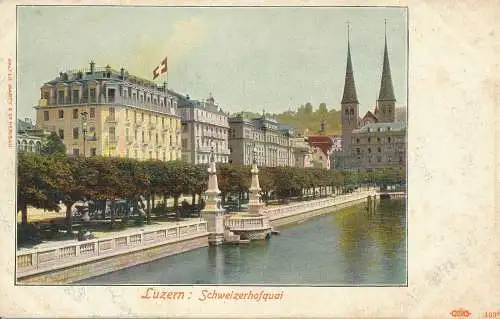 PC46807 Luzern. Schweizerhofquai. Walter Marty. B. Hopkins