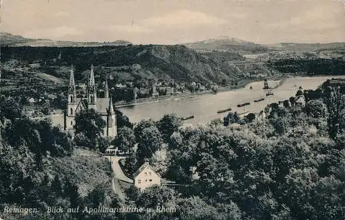 PC46897 Remagen. Blick auf Apollinariskirche u. Rhein. Jos. Kessel