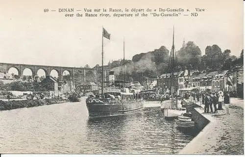 PC46907 Dinan. Blick über den Fluss Rance Abfahrt der Du Guesclin. Levy und N