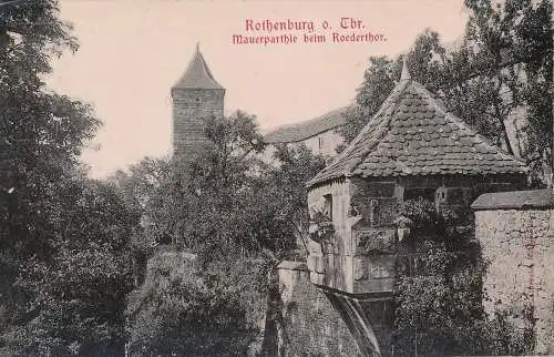 PC46827 Rothenburg o. Tbr. Mauerparthie beim Roederthor. Albrecht. B. Hopkins