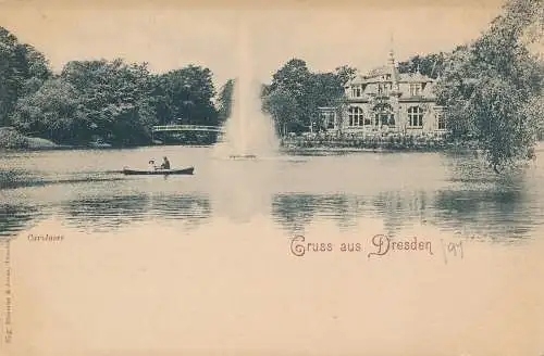 PC46778 Gruss aus Dresden. Carolasee. Rommler und Jonas. B. Hopkins