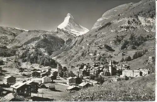 PC47223 Zermatt 1616m. Matterhorn 4478m. Abeldoben. 1962