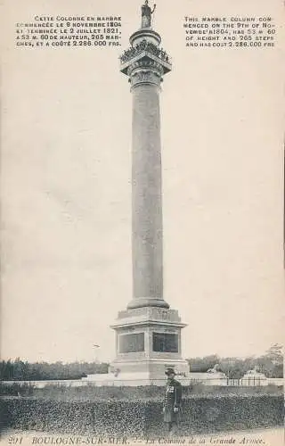 PC46298 Boulogne Sur Mer. Die Säule der Großen Armee. Levy Fils. Nr. 291. B. H