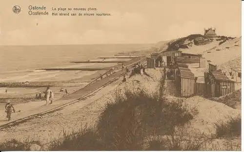 PC47133 Ostende. Der Strand am neuen Leuchtturm. Ern. Thill. Nels