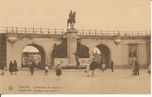 PC47135 Ostende. Das Leopold II. Denkmal. Ern. Thill. Nels