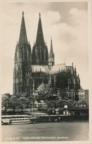 PC46781 Koln a. Rh. Dom von der Rheinseite Gesehen. H. Worringen. 1930. B. Hopki