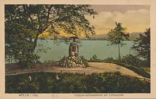 PC46462 Molln i.Lbg. Lutzow Jahndenkmal am Lutauersee. Kruger. B. Hopkins