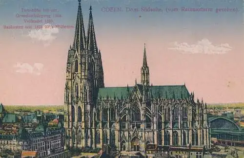 PC46676 Coeln. Dom Sudseite. Vom Rathausturm Gesehen. B. Hopkins