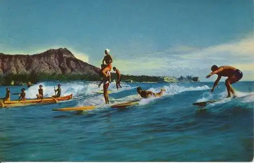 PC47358 Sport der Könige. Waikiki Beach. Zwerge Lii. Stewart Fern. H. S. Crocker