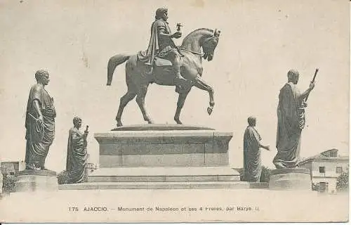 PC47392 Ajaccio. Denkmal Napoleons und seiner 4 Brüder von Barye. Abgabe und Neurde