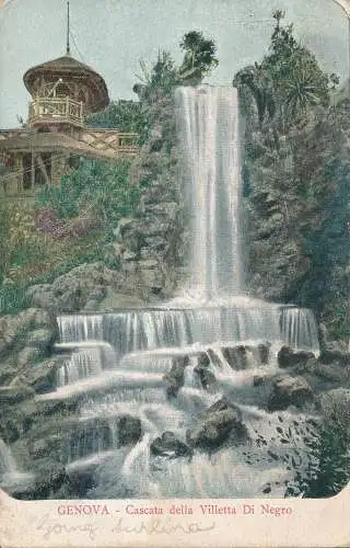 PC46465 Genua. Wasserfall der Villa Di Negro. 1905. B. Hopkins