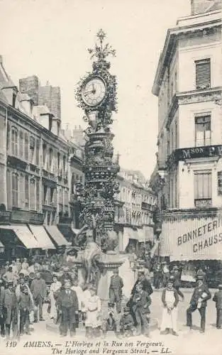 PC46715 Amiens. Die Uhr und die Vergeaux-Straße. Levy Fils. Nr. 119