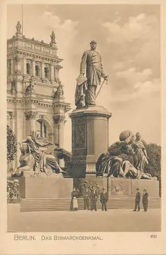 PC46455 Berlin. Das Bismarckdenkmal. L. Saalfeld. Nr. 631. B. Hopkins