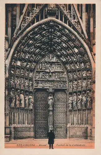 PC46500 Straßburg. Großes Tor zur Kathedrale. J. Combier