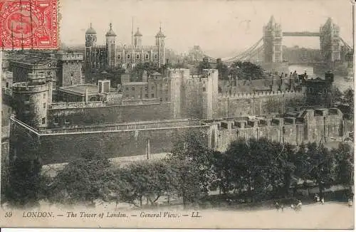 PC00016 London. Tower of London. LL 59. 1912