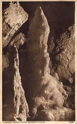 PC00076 Cheddar. Goughs Caves. Salomonensäule. Photochrom Co