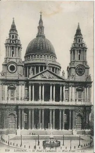 PC00027 London. St. Pauls Kathedrale. Westfront. LL 259