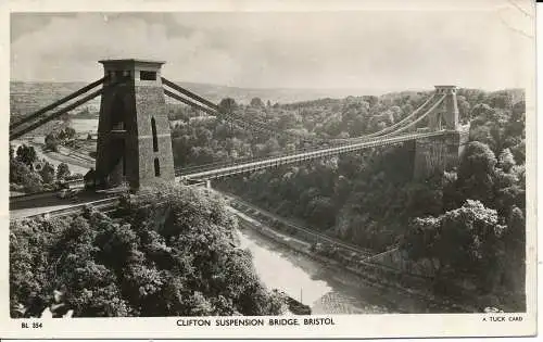 PC00207 Clifton Hängebrücke. Bristol. 1955. Tuck. RP