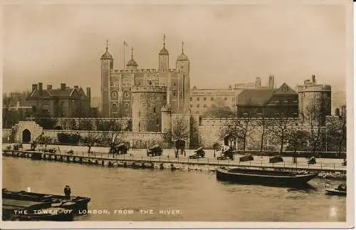 PC00074 Tower of London vom Fluss. 1928. Tuck. RP
