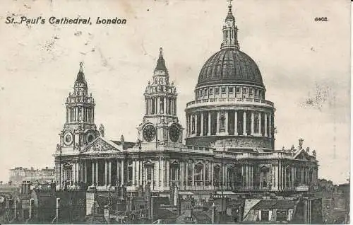 PC01411 St. Pauls Kathedrale. London. 1908. Valentinstag