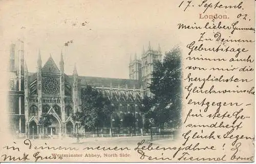 PC01127 Westminster Abbey. Nordseite. London. 1902