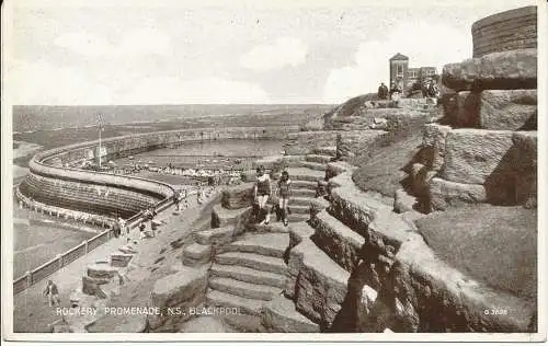 PC01787 Rockery Promenade. Blackpool. Valentinstag. Foto braune Postkarte