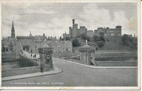 PC01253 Hängebrücke und Burg. Inverness. 1946. J.B. White Ltd