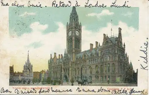 PC01103 Rathaus. Manchester. F.F. und Co. 1905