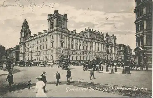 PC01158 Regierungsgebäude. Westminster. London. Valentinstag. 1913