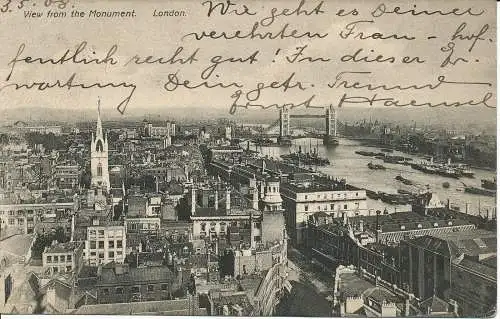 PC01133 Blick vom Denkmal. London. 1908