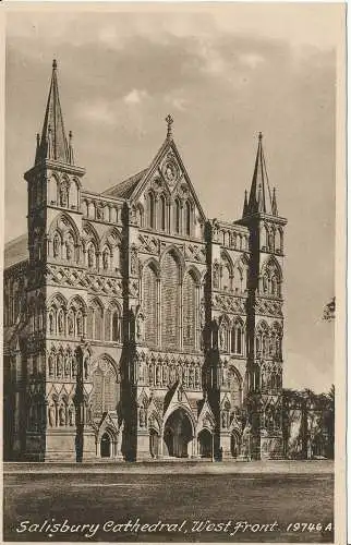 PC01746 Kathedrale von Salisbury. Westfront. Frith