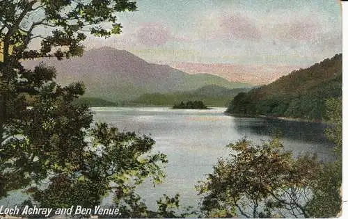 PC01503 Loch Achray und Ben Venue. J.W.B. 1912