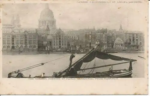 PC02866 Die Themse. St. Pauls Kathedrale von Bankside. S. Hildesheimer Co